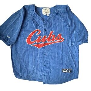 Vintage Chicago Cubs Sammy Sosa Jersey Large, Mirage Mens Blue Cotton Button Up